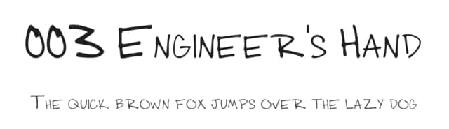 003 Engineer's Hand by Jane Bond — Script Handwritten Font