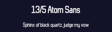 13/5 Atom Sans by Winter Design Studio — Sans Serif Font — thumbnail 2