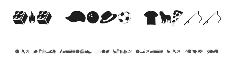 212 Boys Stuff by 212 fonts — Dingbats Font