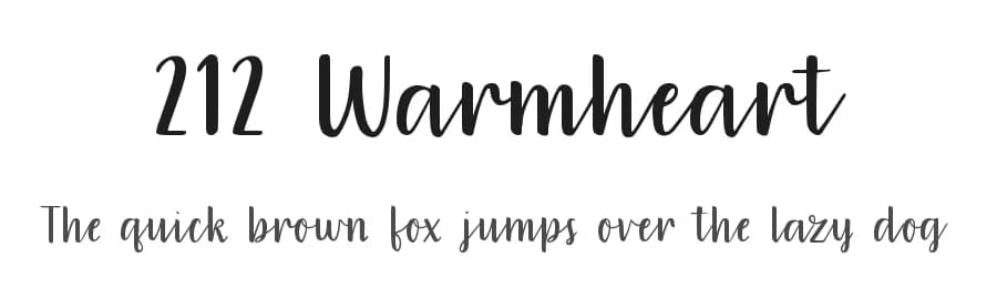 212 Warmheart by 212 fonts — Script Handwritten Font