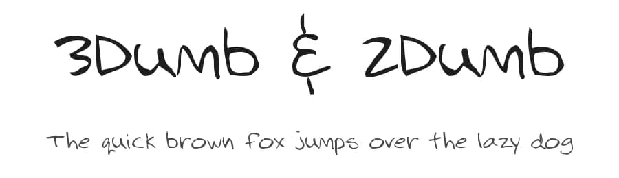 3Dumb & 2Dumb by Tension Type — Script Handwritten Font