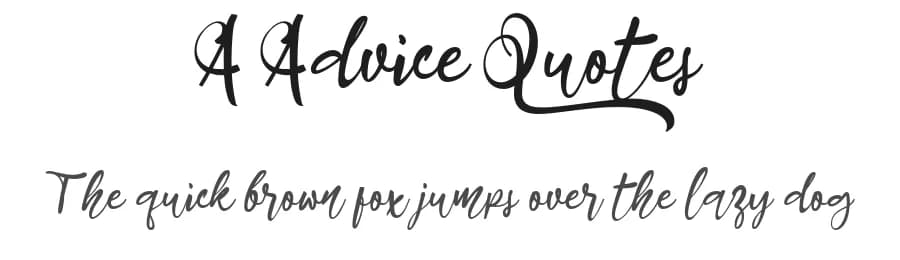 A Advice Quotes by wepfont.com — Script Handwritten Font