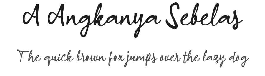 A Angkanya Sebelas by wepfont.com — Script Handwritten Font