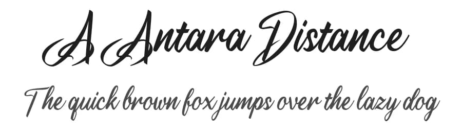 A Antara Distance by wepfont.com — Script Handwritten Font