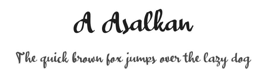 A Asalkan by wepfont.com — Script Handwritten Font