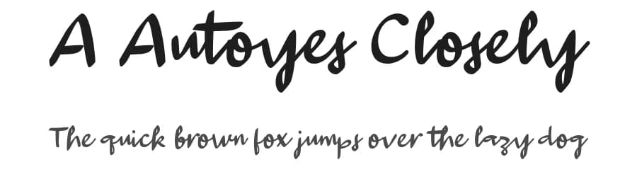 A Autoyes Closely by wepfont.com — Script Handwritten Font