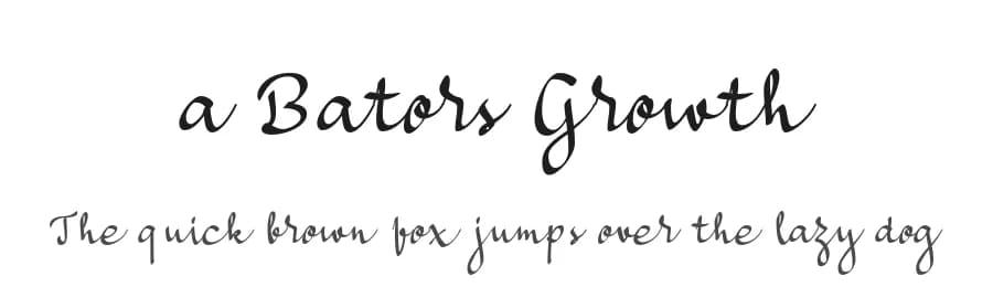 a Bators Growth by wepfont.com — Script Handwritten Font