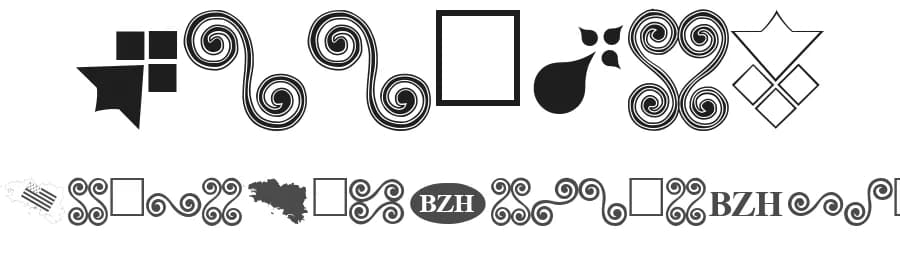 Aaa BZH by Gourgi — Dingbats Font