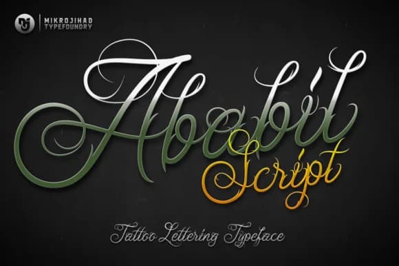 Ababil Script Font by Mikrojihad Typefounder — Script Handwritten Font