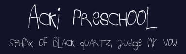 Acki Preschool by anke-art — Script Handwritten Font — thumbnail 2