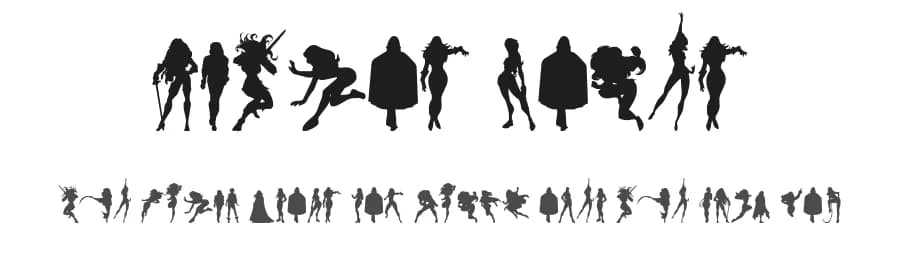 Action Women by Iconian Fonts — Dingbats Font