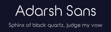 Adarsh Sans by Adarsh S — Sans Serif Font — thumbnail 2
