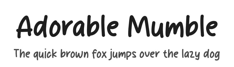 Adorable Mumble by MJType — Script Handwritten Font