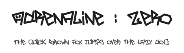 Adrenaline : Zero by Vincent Quintela — Script Handwritten Font