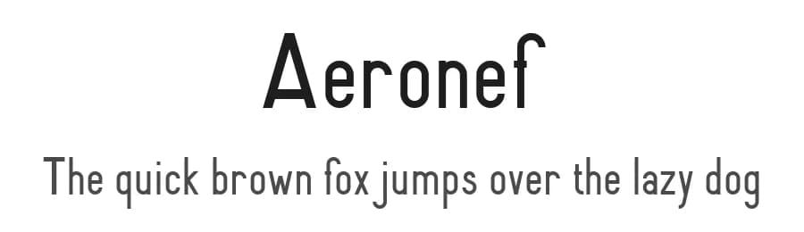 Aeronef by Peter Wiegel — Sans Serif Font