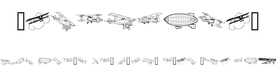 Aeroplanes by Listemageren — Dingbats Font