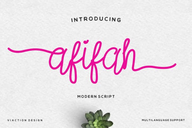 Afifah Script Font by Viaction Type.Co — Script Handwritten Font