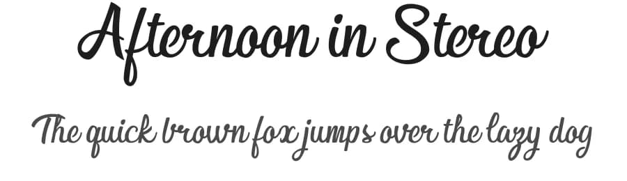 Afternoon in Stereo by Billy Argel Fonts ® — Script Handwritten Font
