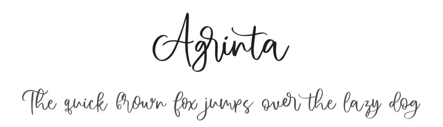 Agrinta by Kong Font — Script Handwritten Font