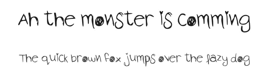 Ah the monster is comming by Maria C — Script Handwritten Font