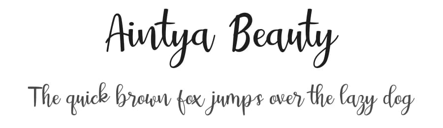 Aintya Beauty by Reguler Studio — Script Handwritten Font