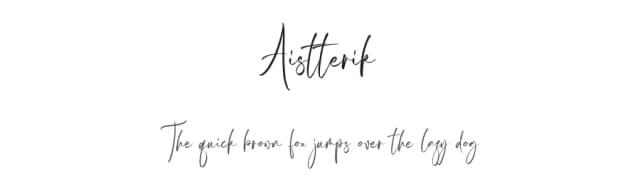 Aistterik by Pineungtype Missinklab — Script Handwritten Font