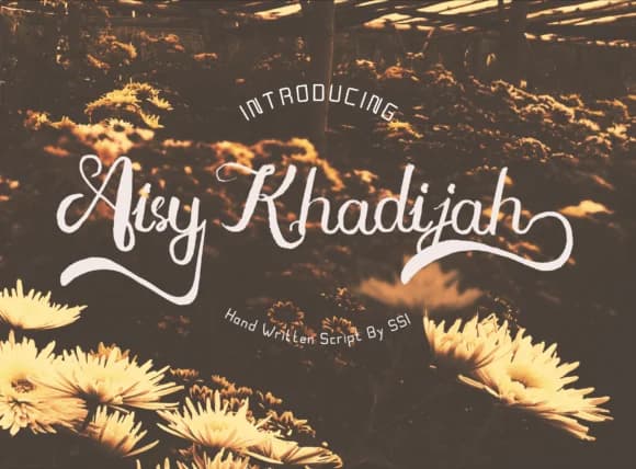 Aisy Khadijah Font by Syukursetiyadi — Script Handwritten Font