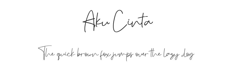 Aku Cinta by Nabila — Script Handwritten Font