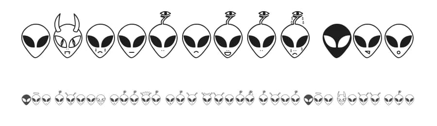 Aliencons TFB by zanatlija — Dingbats Font