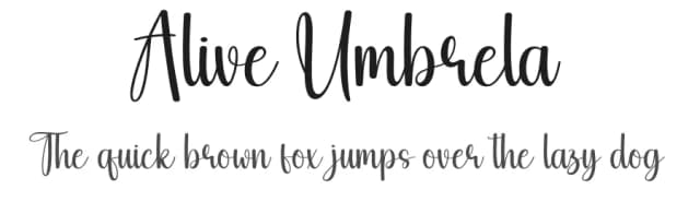 Alive Umbrela by Scratchones — Script Handwritten Font