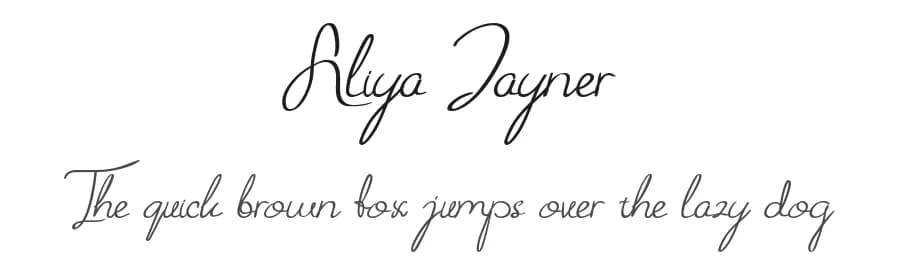Aliya Jayner by liart type — Script Handwritten Font