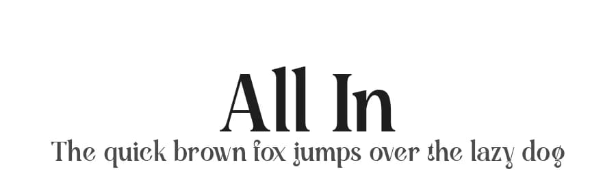 All In by Handpik — Serif Font