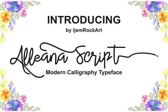 Alleana Script Font by Ijem RockArt — Script Handwritten Font