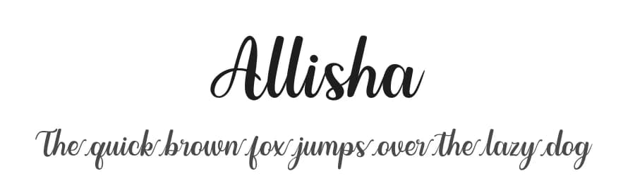 Allisha by Kurnia Setyadi — Script Handwritten Font