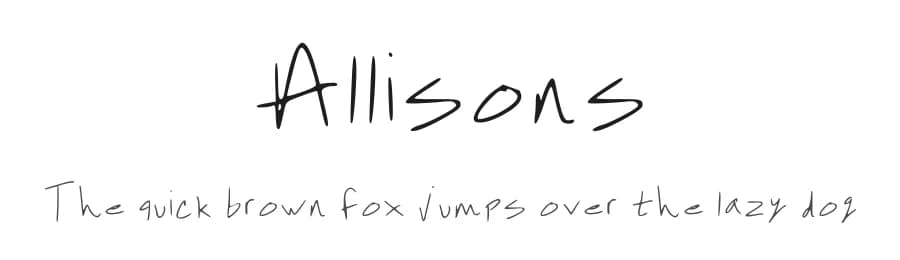 Allisons by Allison Clark — Script Handwritten Font