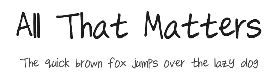 All That Matters by Yerin Kim — Script Handwritten Font