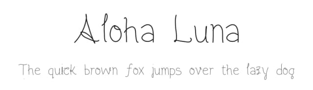 Aloha Luna by Luna Daisy — Script Handwritten Font