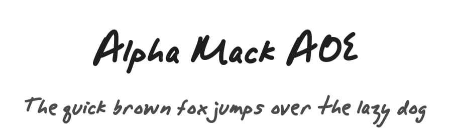 Alpha Mack AOE by Astigmatic One Eye Typographic Institute — Script Handwritten Font — preview 1