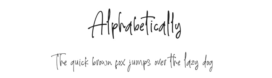Alphabetically by alphArtype — Script Handwritten Font