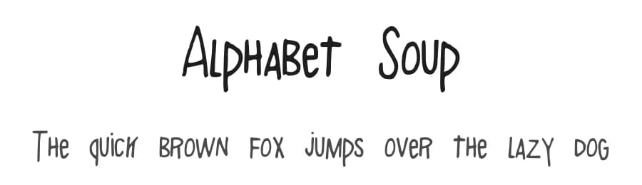 Alphabet Soup by Kelsey Ann G — Script Handwritten Font