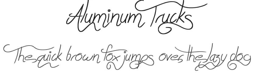Aluminum Trucks by JSH creates — Script Handwritten Font