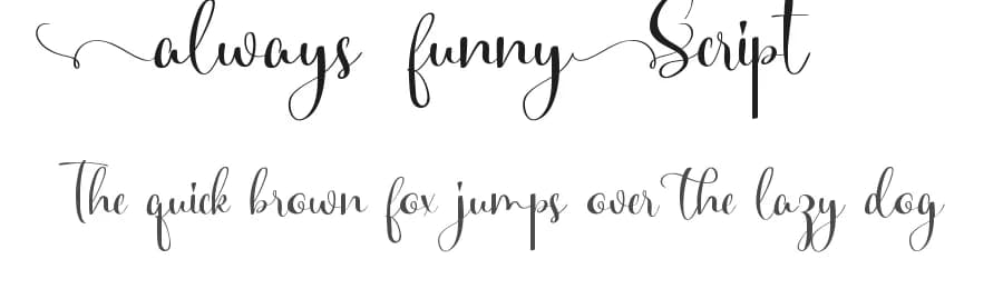 Always Funny Script by VinType — Script Handwritten Font