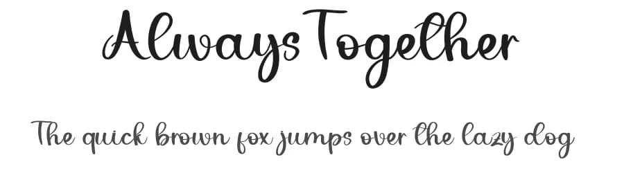 Always Together by Etik Fatimah — Script Handwritten Font