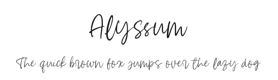 Alyssum by A Piece Of Cake Std — Script Handwritten Font