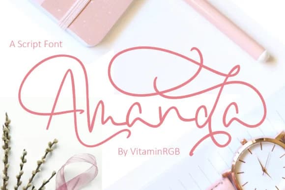 Amanda Script Font by VitaminRGB — Script Handwritten Font