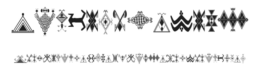 Amazigh Motifs by Yugurten Amazigh — Dingbats Font