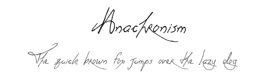 Anachronism by Aly K. Salazar — Script Handwritten Font
