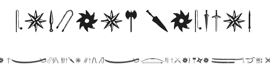 Ancient Weapons by Ding Bang — Dingbats Font