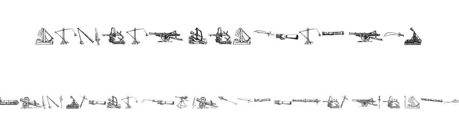 Ancient Weapons TFB by zanatlija — Dingbats Font