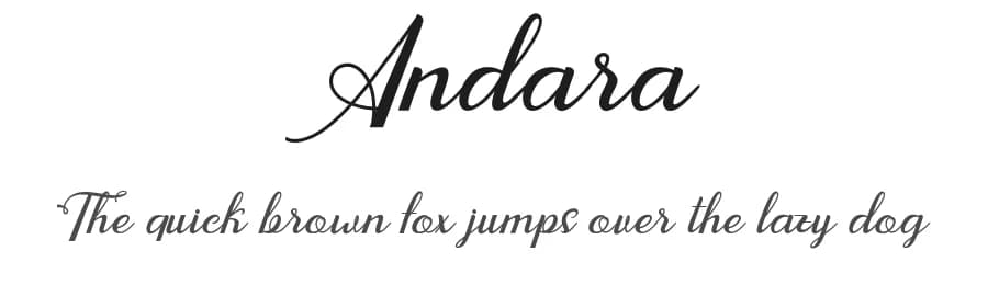 Andara by arepgunkell — Script Handwritten Font